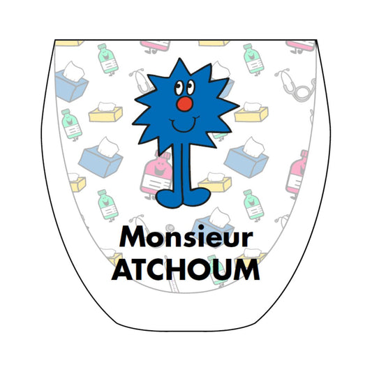 Tasse isotherme avec illustration de Monsieur Atchoum.